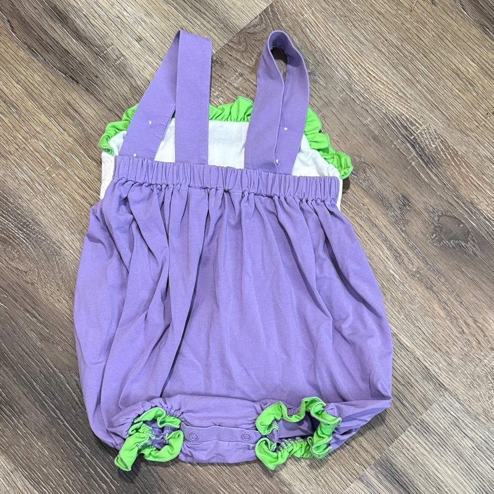 Monsters Inc Smocked Purple Romper - Picture 4 of 4